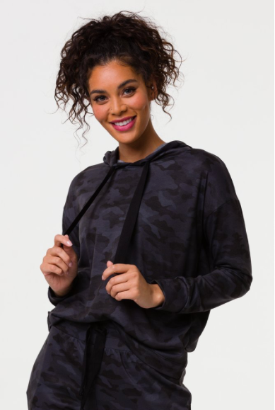 Image Title Onzie Divine Hoodie - Black/Gray Camo